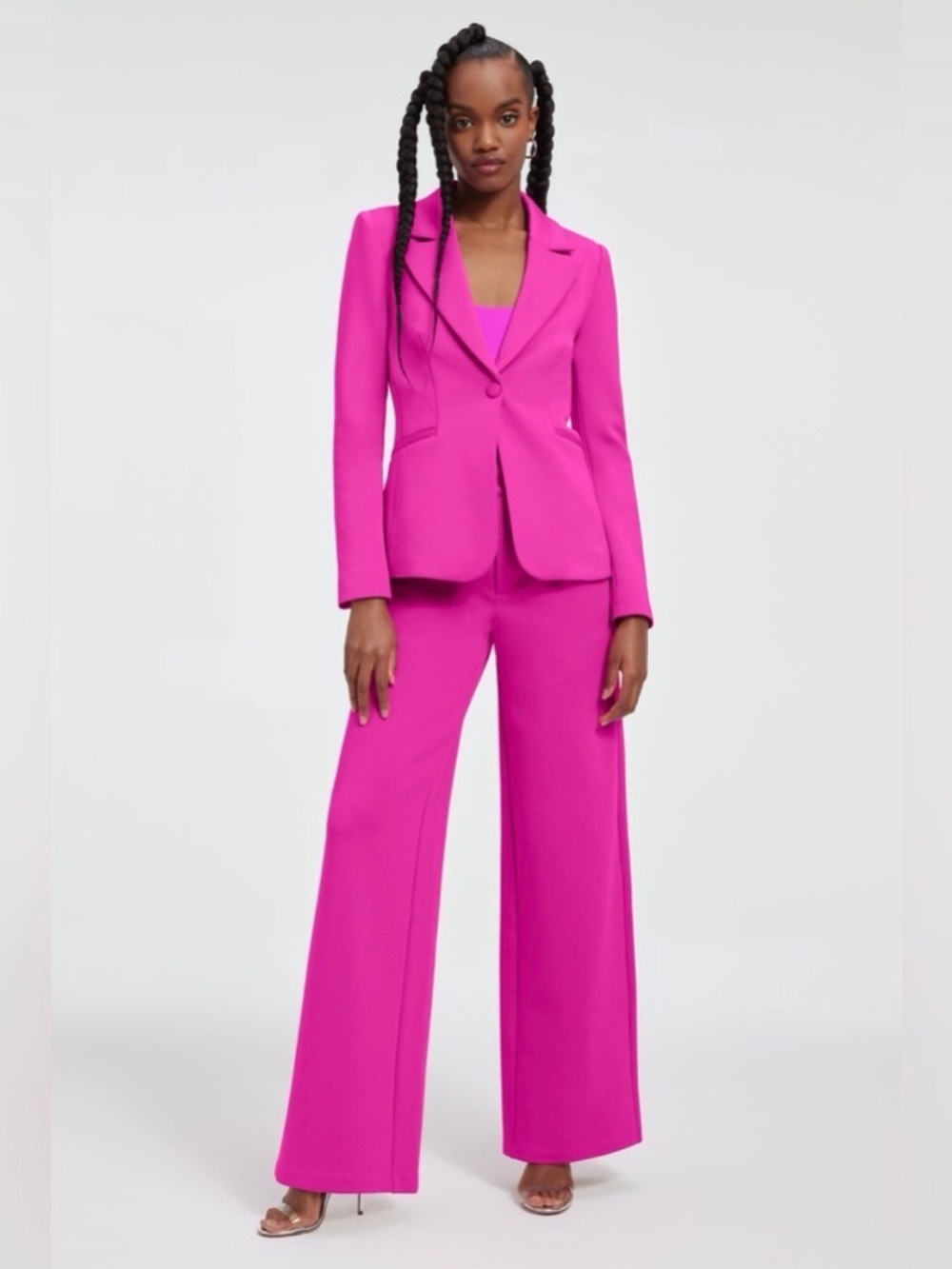 Good American Scuba Blazer Pantsuit Hot Fuchsia Pink Size 0(XS) / 00(XXS)